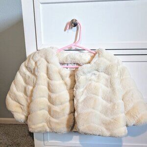 Vintage toddler 2T White faux fur jacket